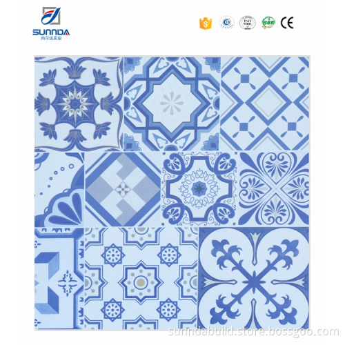 Sunnda orange flower pattern porcelain mediterranean tile art